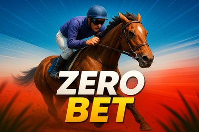 Dynamic Scene of Horse Racing with Bold Text
