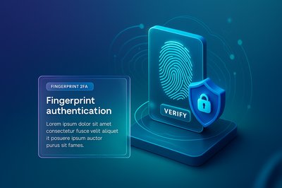 Futuristic Digital Banner for Cybersecurity and 2FA Authentication