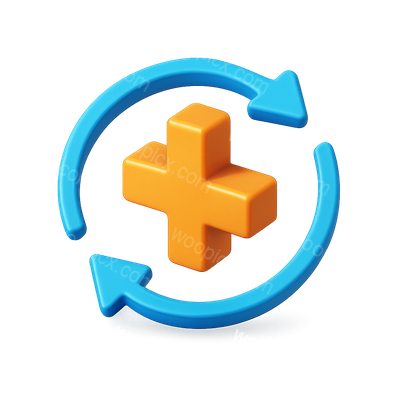 Colorful 3D Arrows with Plus Icon in Isometric View