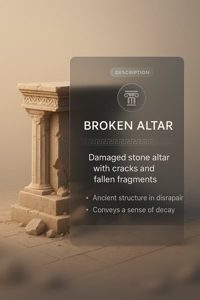 Broken Altar: A 3D Illustration of Decay and History