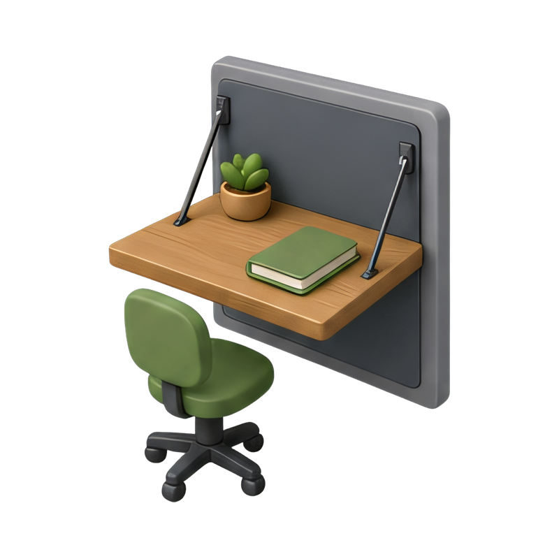 space-saving fold-down desk