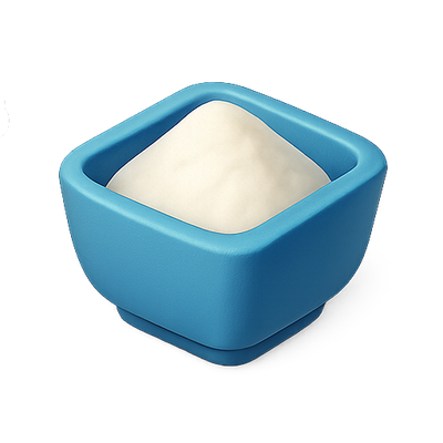 Stylized Blue Bowl with Creamy Substance