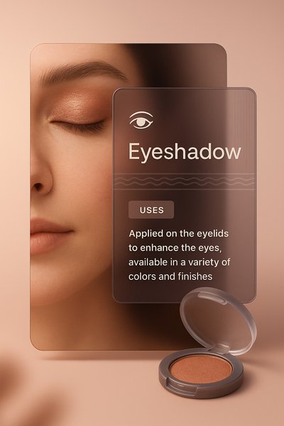 Elegant Eyeshadow Illustration with Text Overlay