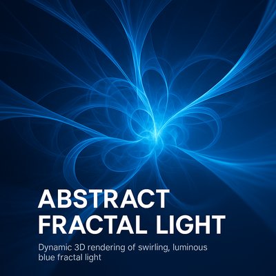 Dynamic 3D Blue Fractal Light Rendering