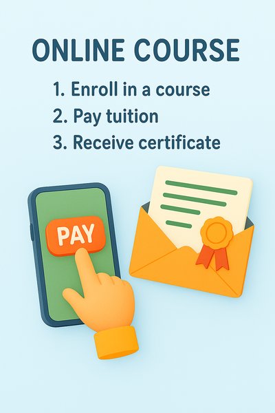 Informative Graphic for Online Course Enrollment Process