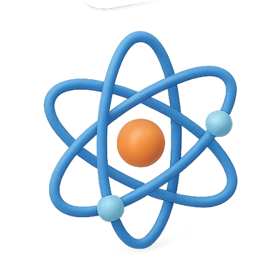 Stylized Atomic Structure Icon for Science Themes