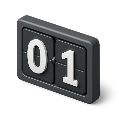 Digital Scoreboard Displaying 01