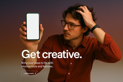 Creative Designer Holding a Phone in a Modern Setting