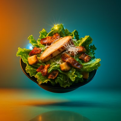 Dynamic Caesar Salad with Realistic Presentation