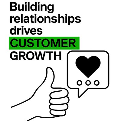 Marketing Graphic Promoting Customer Growth Through Relationships