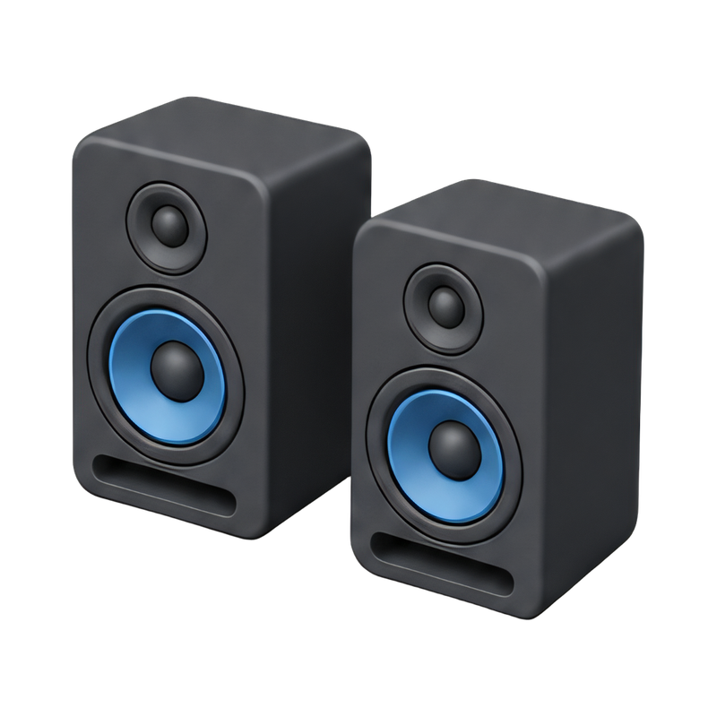 Compact monitor speakers for audio