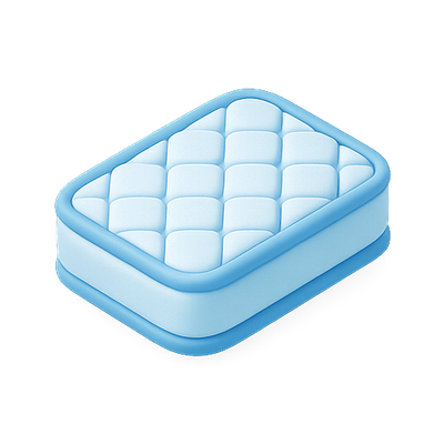 Stylized Mattress Design with Soft Blue Color