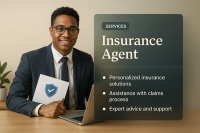 Stylish Insurance Agent with Transparent Design Elements