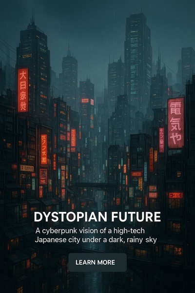 Futuristic Japanese Cyberpunk Cityscape with Neon Lights