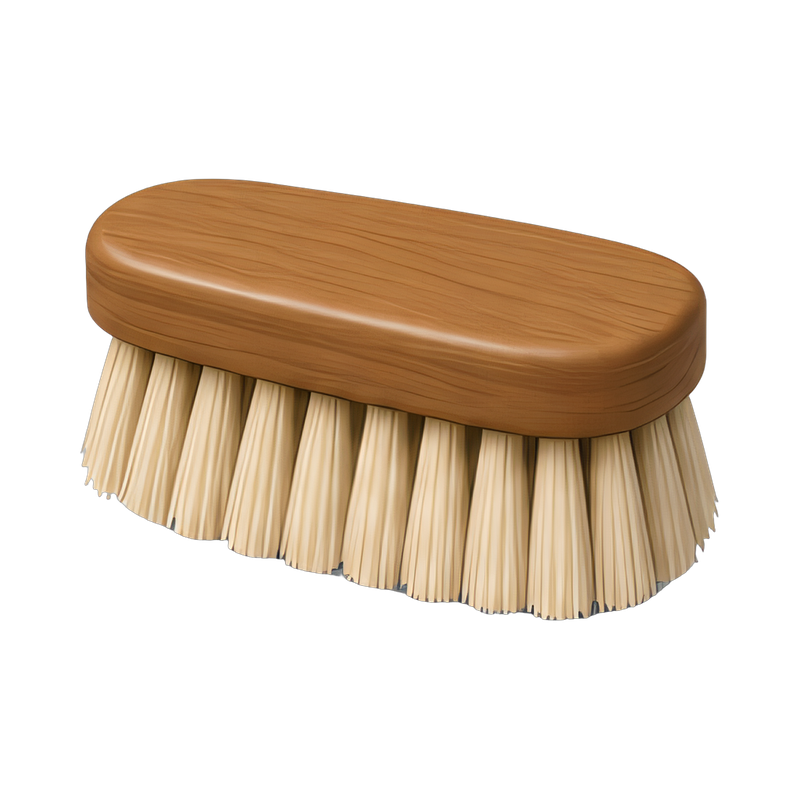 wooden clothes brush on white