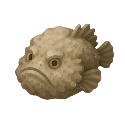 Cartoonish Fish Character with a Frown
