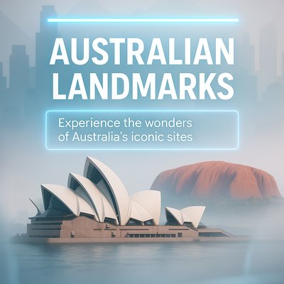 Promotional Graphic for Australian Landmarks Tourism