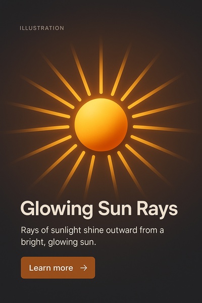 Radiant Sun Rays Illustration with Text and Action Button