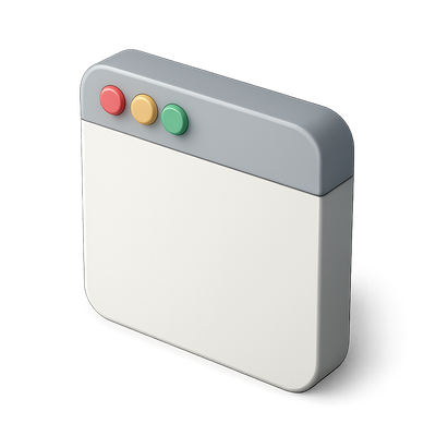 Stylish 3D Browser Tab Icon with Isometric View