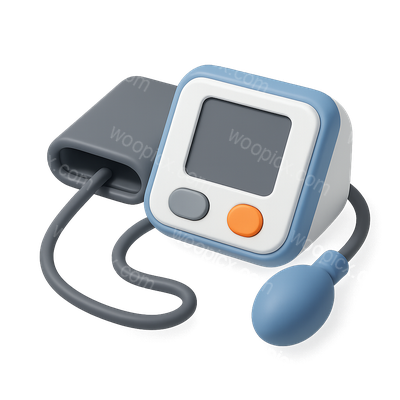 Stylized 3D Blood Pressure Monitor Icon in Isometric View