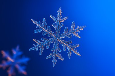 Realistic Snowflakes Isolated on Blue Background