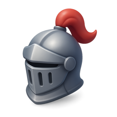 Colorful 3D Knight Helmet Icon for Gaming