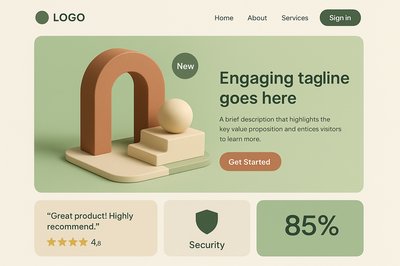 Modern Bento Style Landing Page Design Concept