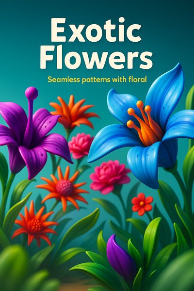 Vibrant 3D Exotic Flowers for Textile Design