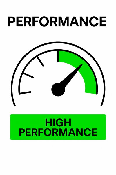 Performance Meter Graphic Indicating High Performance Level