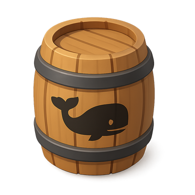 3D Whale Oil Barrel Icon with Isometric View