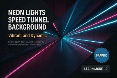 Vibrant Neon Lights Speed Tunnel Background Design