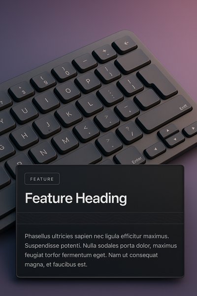 3D Keyboard Illustration with Feature Block Design
