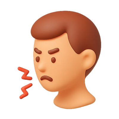 3D Emoji of an Angry Man with Frustration Symbol