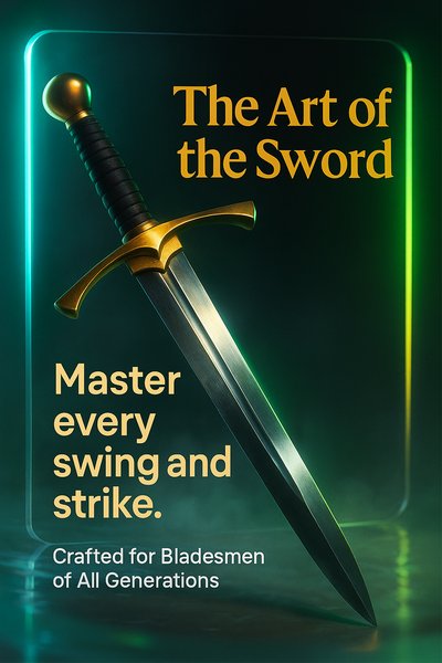 Vibrant Neon Sword Advertisement Design