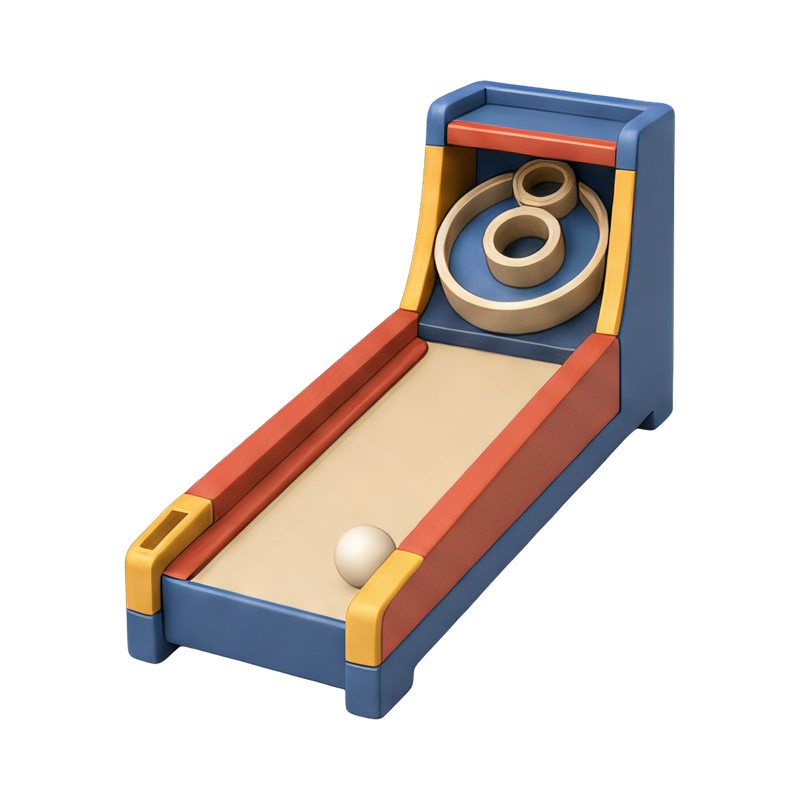 vintage skee ball lane setup