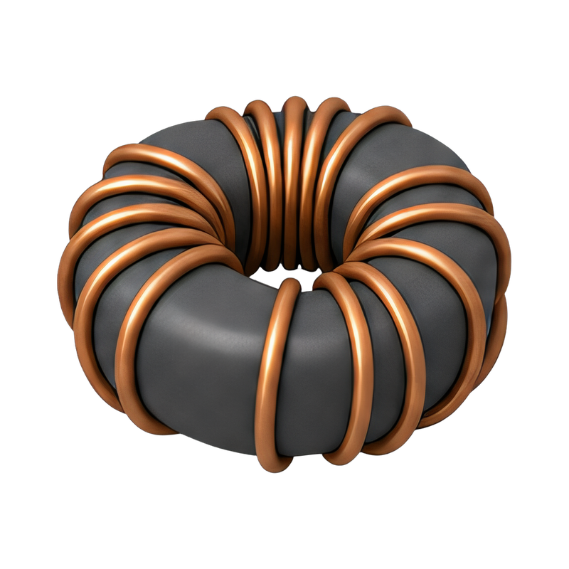 toroidal inductor coil close-up