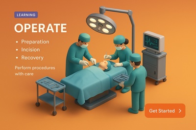 Detailed 3D Scene of Medical Operation with Characters