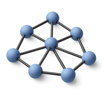 3D Mesh Network Icon with Isometric Design