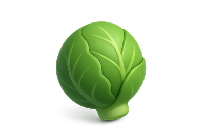 Stylish 3D Brussels Sprout Icon