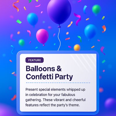 Vibrant Celebration with Balloons and Confetti