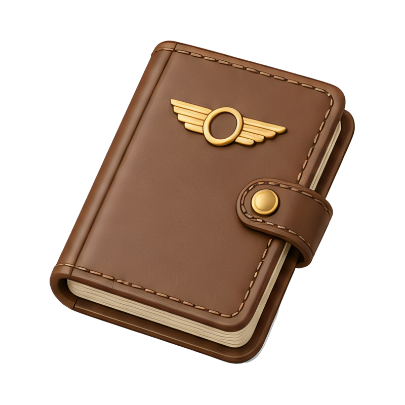 pilot leather logbook