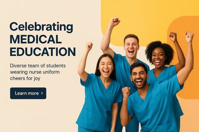 Diverse Nursing Celebration with Students in Uniform