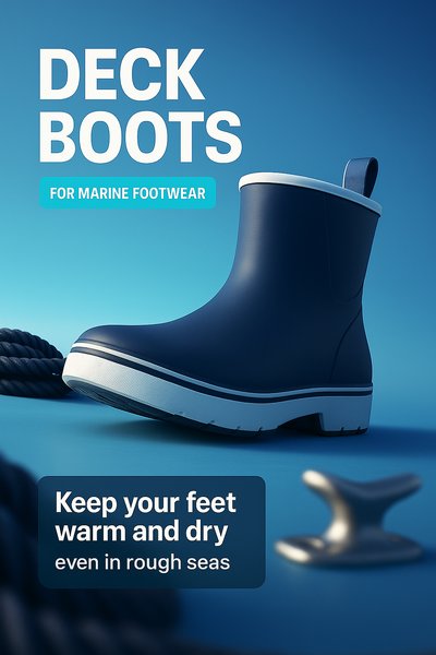 Dynamic 3D Illustration of Deck Boots for Marine Footwear