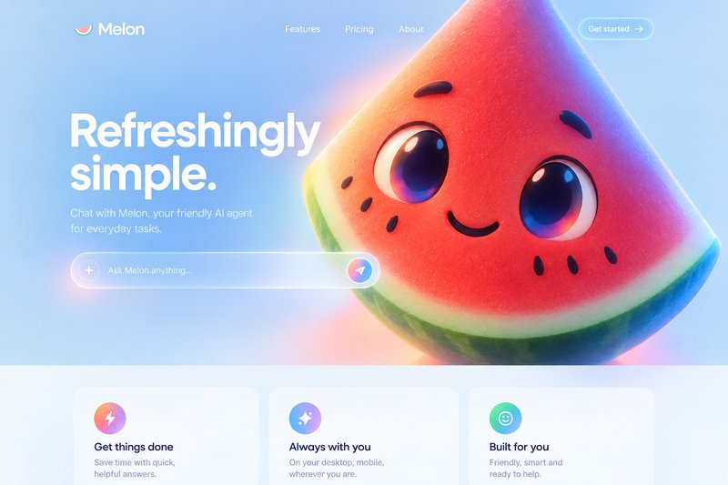 Fresh AI agent landing page