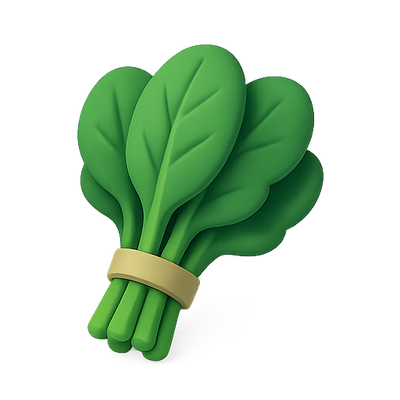 3D Render of Fresh Spinach Bunch