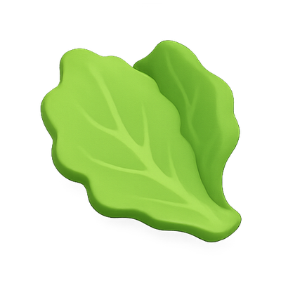 Stylized Green Lettuce Emoji Illustration