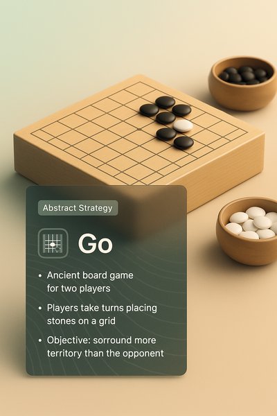 3D Illustration of Go Game with Informative Overlay