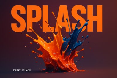 Vivid Paint Splash Desktop Wallpaper in Bold Minimalistic Style