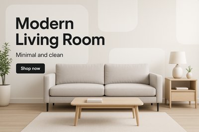 Stylish Modern Minimalist Living Room Design with Typography