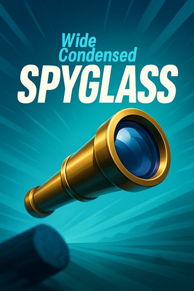 Dynamic Spyglass Illustration with Bold Typography